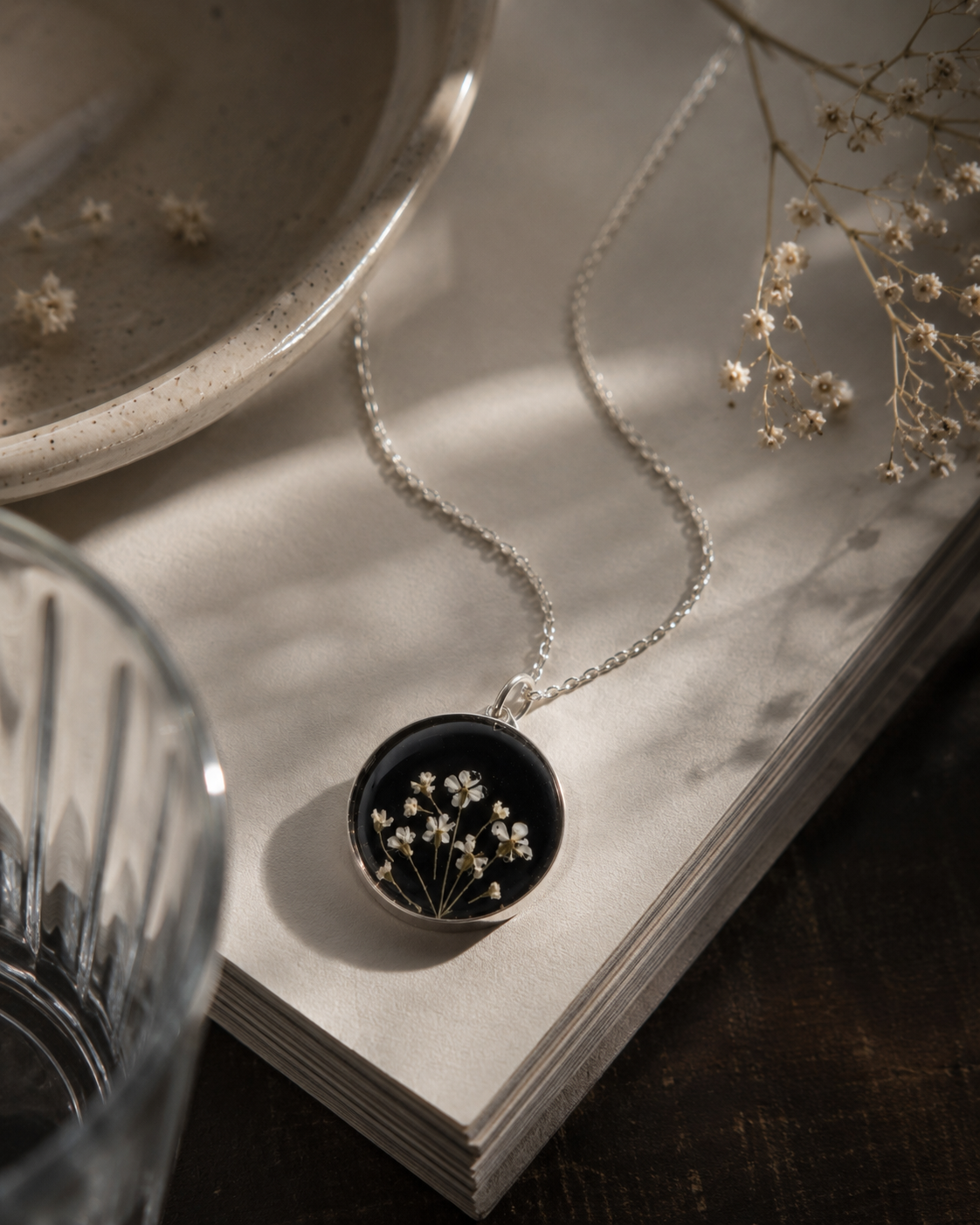 Midnight Daisies Pendant