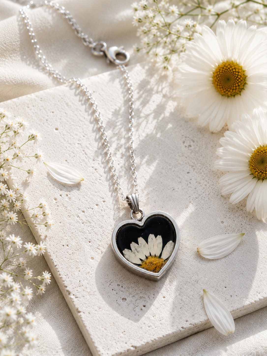Daisy Heartbeat Pendant