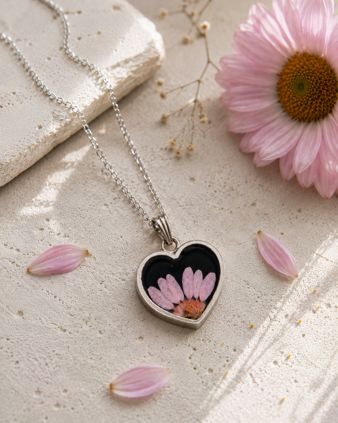 Floral Heartbeat Pendant
