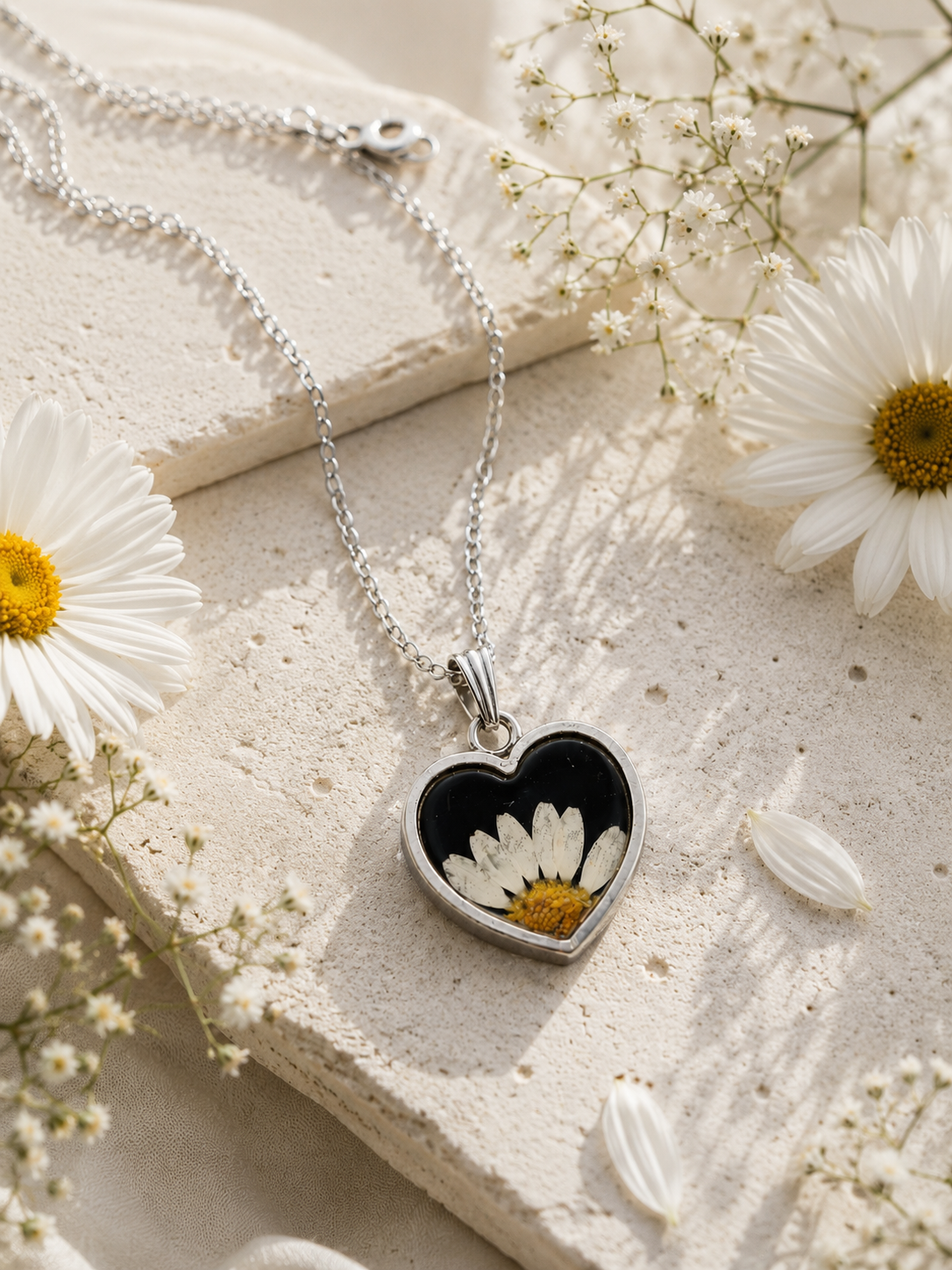 Daisy Heartbeat Pendant