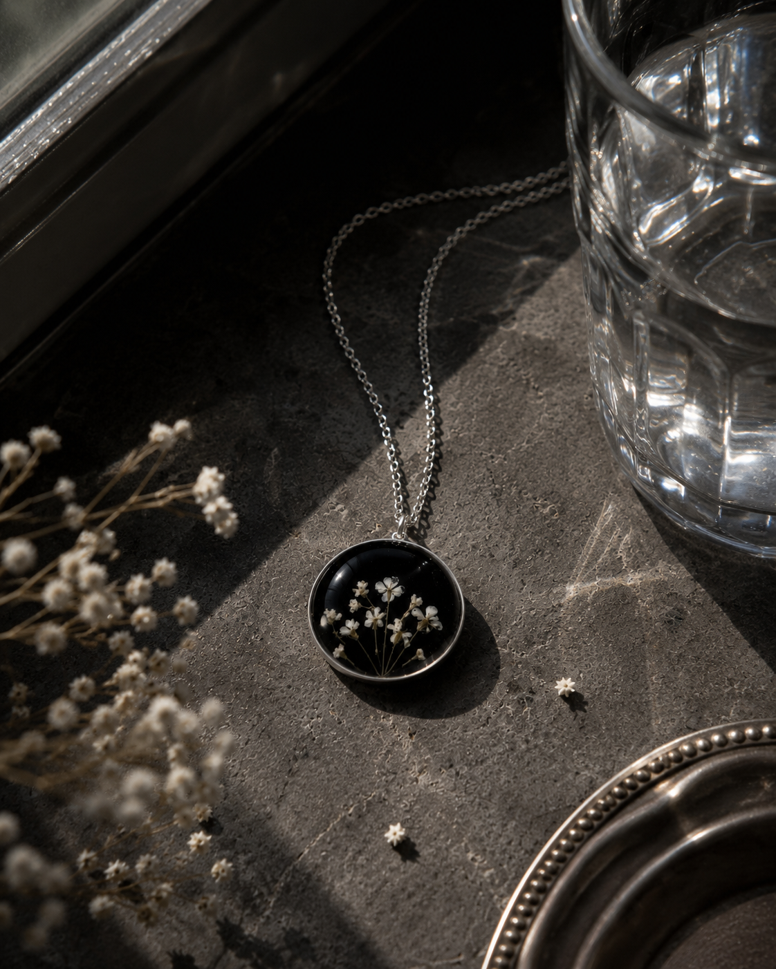 Midnight Daisies Pendant