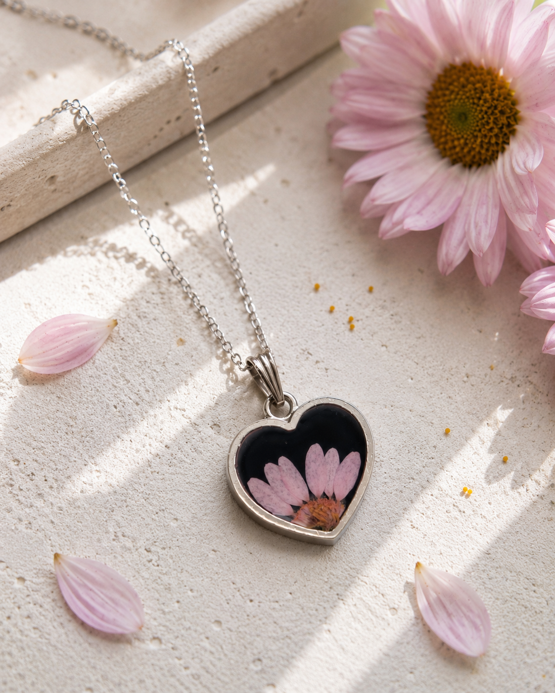Floral Heartbeat Pendant
