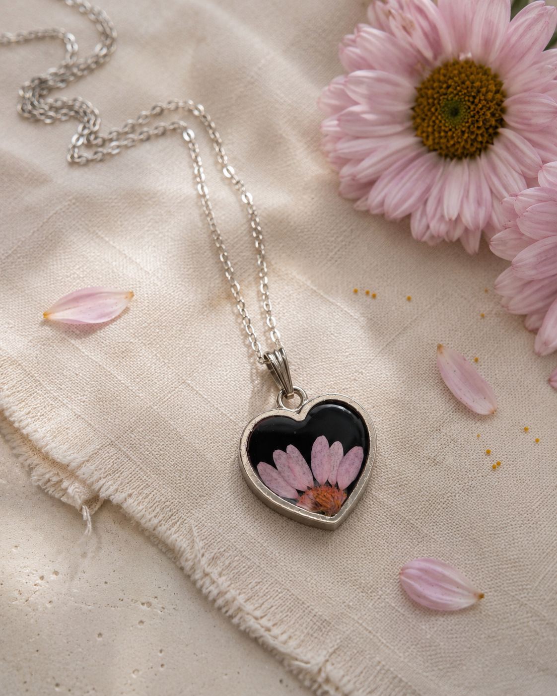 Floral Heartbeat Pendant
