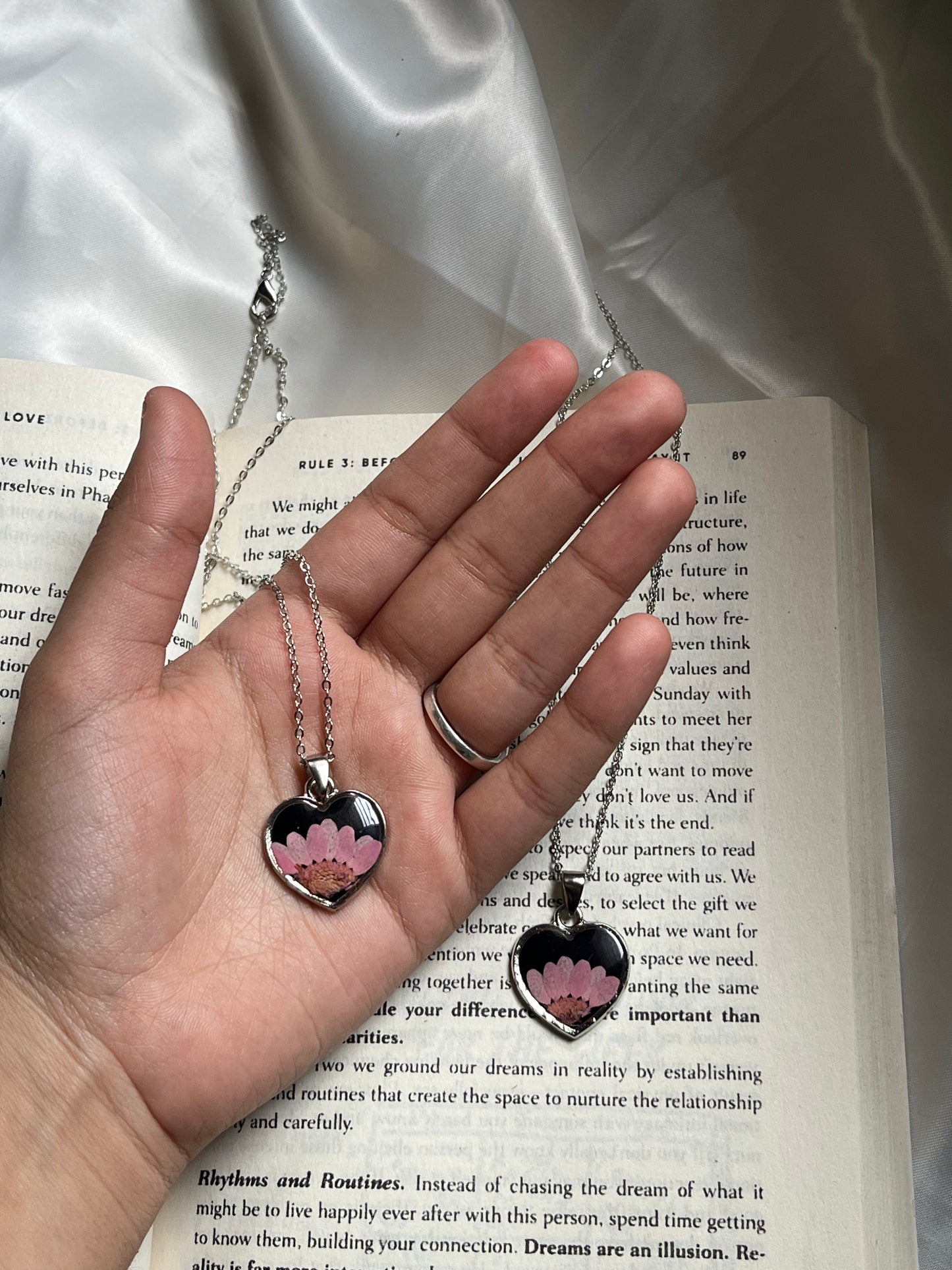 Floral Heartbeat Pendant
