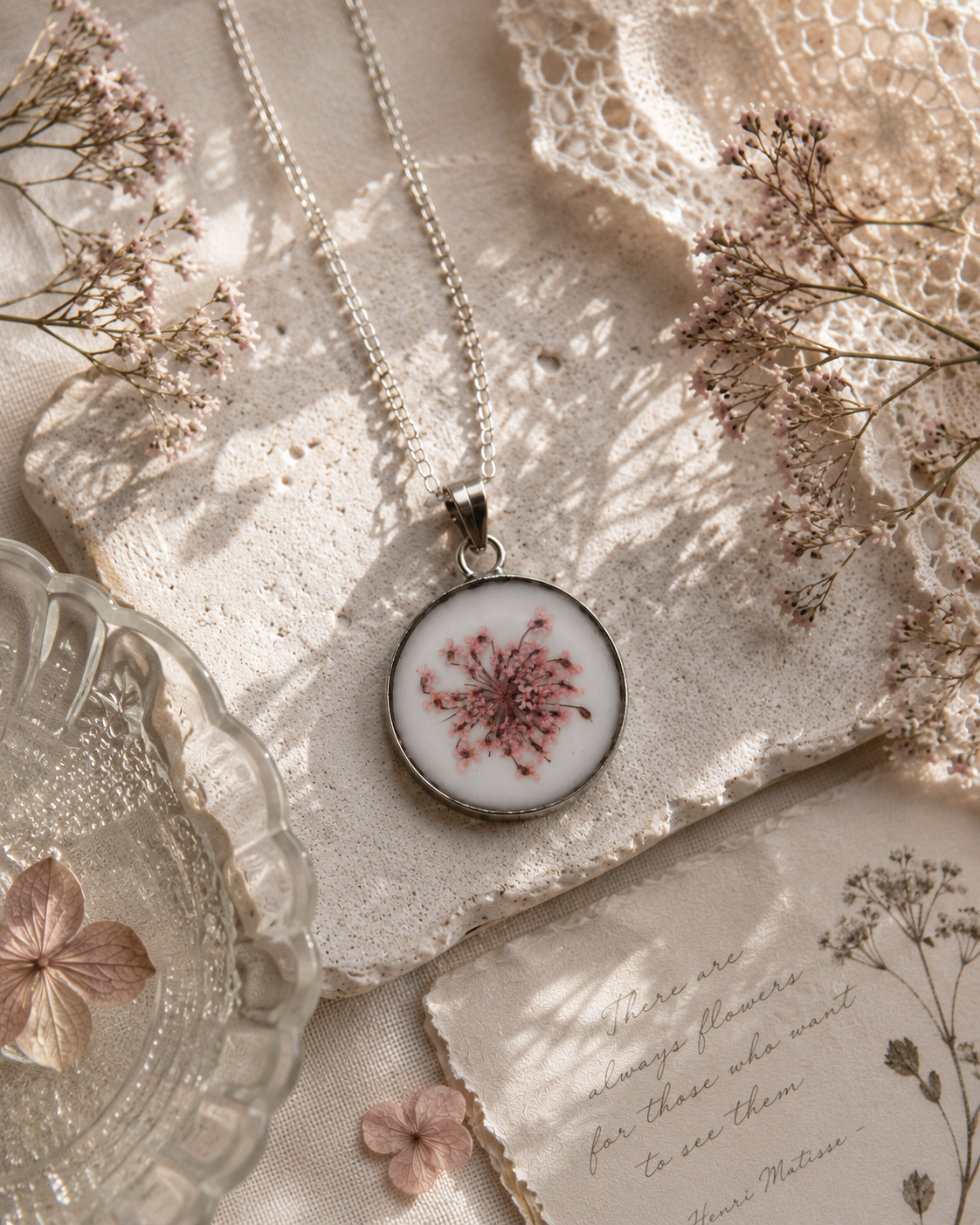 Celestial Rose Frost Pendant