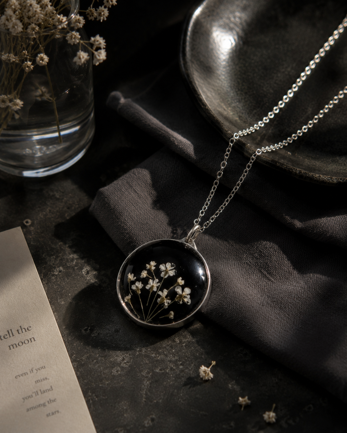 Midnight Daisies Pendant