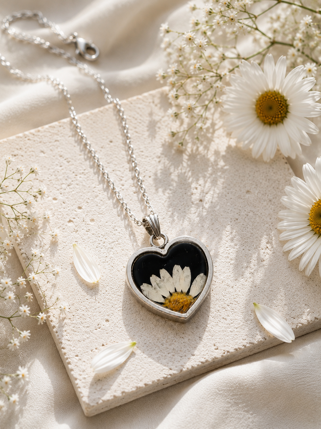 Daisy Heartbeat Pendant