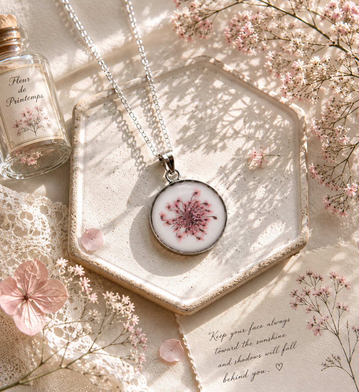 Celestial Rose Frost Pendant