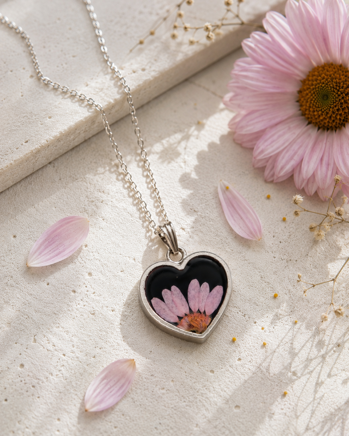 Floral Heartbeat Pendant