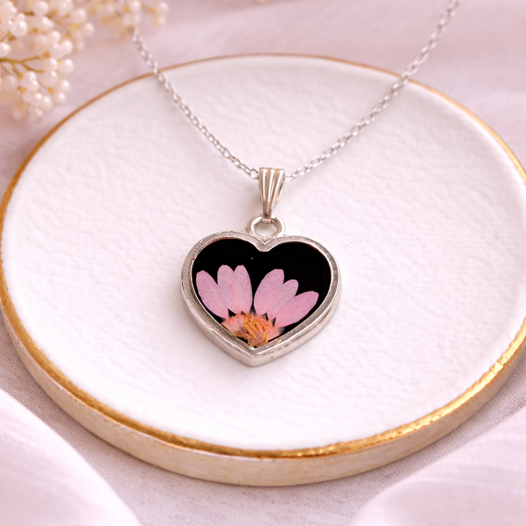 Floral Heartbeat Pendant