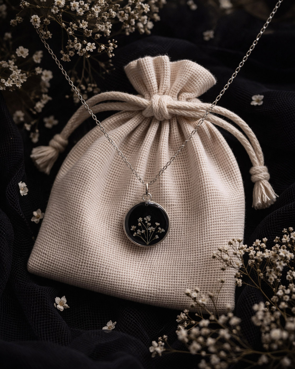 Midnight Daisies Pendant